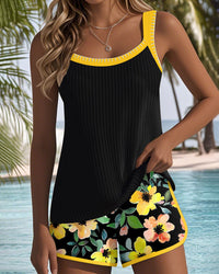 Zafina | Elegantes zweiteiliges Tankini-Set für einen anspruchsvollen Schwimmlook – Gelb