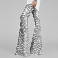 Aaralyn - Trendige Damen-Schlaghose – Silber