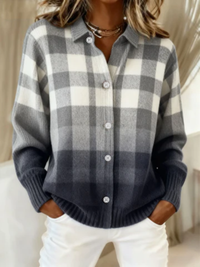 Mara™ – Karierte Bluse, weichem Hoodie-Material – Mehrfarbig