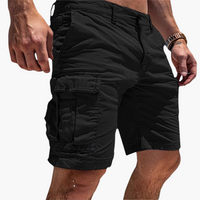 Herren Cargo-Shorts in Knielänge mit schnell trocknendem Stoff – Schwarz