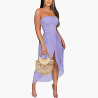Besticktes Midikleid für Damen – Elegantes Sommerkleid – Violett