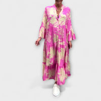 Nerina - Elegantes Maxikleid mit Blumenmuster – Rosa