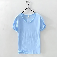 Boris V-Ausschnitt T-Shirt – Himmelblau