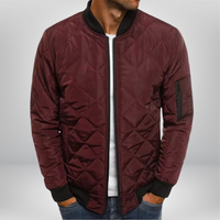 William™ - Premium Stepp-Bomberjacke – Weinrot