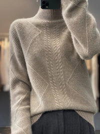 UTE - STRICKPULLOVER MIT HOHEM KRAGEN – Grau