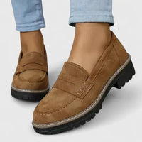 Michaela | Damen Chunky Loafer Slip-On Modern Trend Komfort Alltag – Braun