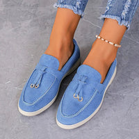 Rilena - Elegante Loafers mit dekorativen Nahtdetails in Knotenform – Blau
