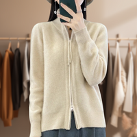 Britney - Eleganter Pullover mit Reißverschluss – Creme