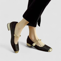 Natascha | Damen Schuhe Niedriger Absatz Riemendetail Elegant Alltag – Schwarz