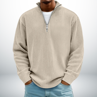 Snovia™ – Hochwertiger Herrenpullover mit Halbreißverschluss – Khaki