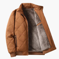 Oliver | Jacke mit Stehkragen und Diamantmuster – Braun