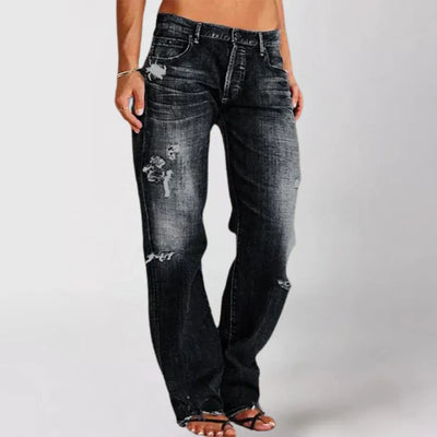 WIBKE - WEITE JEANS MIT USED-EFFEKT