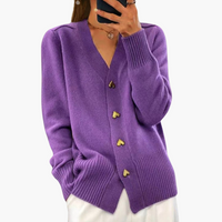 Elina | Elegante Strickjacke – Violett
