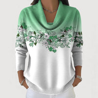Lena | Damen Pullover mit Blumen stilvoll & zeitlos – Minze