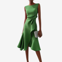 Bianca | Elegantes Midikleid mit modernem Schnitt – Grün