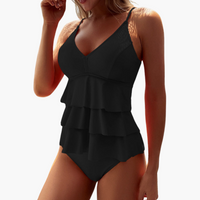 Feel-good Tankini - für Damen mit verstellbaren Trägern – Schwarz
