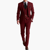 Hochzeitsgast-Anzug - eleganter Stil für Herren mit Weste – Bordeaux