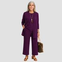 Kirsten | Damen Lounge Set Dreiteilig Minimalistisch Komfort Cozy Modern – Lila