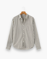 Herren Klassisches Gestreiftes Hemd | Langarm Elegant – Grün