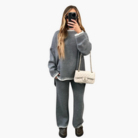Alyssa | Gemütliches Strick-Zweiteiler-Lounge-Set – Grau
