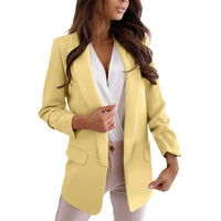 Damen Lange Leicht Blazer | Formell – Gelb