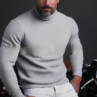 Richard - Warmer, komfortabler Herren-Rollkragenpullover – Grau