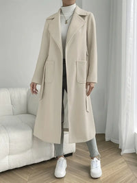 Liadun | Moderne luxuriöse Oberbekleidung mit Gürtel – Beige