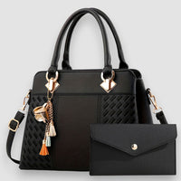 Lucy | Elegante Handtasche mit abnehmbarem Riemen – Schwarz