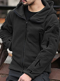 Braun | Winterjacke für Herren Fleece Gefüttert Winddicht – Schwarz
