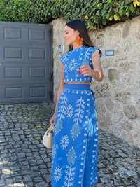 Amalia™ | Elegantes zweiteiliges Set – Blau