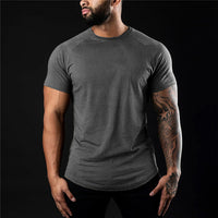 Herren Schlanke Passform Einfach T-Shirt – Dunkelgrau