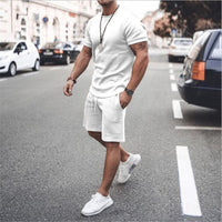 Jarek Kurzarm T-Shirt und Shorts Set – Weiß