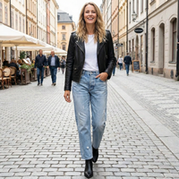 Zelda - Verkürzte Premium-Stretch-Jeans – Hellblau
