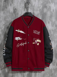 Coli | Collegejacke mit Hipster-Buchstabenmuster – Bordeaux
