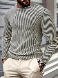 Kaufman – Lässiger Langarm Strick Pullover – Grau