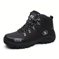 Winterschuhe Herren | Schnür-Wanderschuhe Mit Profilsohle – Schwarz