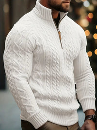 Rabada – Strickpullover Mit Halbem Reißverschluss Und Stehkragen – Weiß