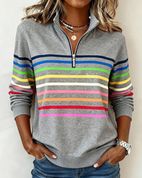 Clara | Damen Sweatshirt elegant & alltagstauglich – Grau