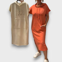 Yareni – Hoodie-Kleid mit urbanem Flair – Orange