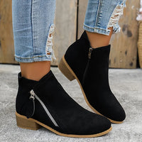 VINA – Orthopädische Lederstiefeletten Mit Reißverschluss – Schwarz