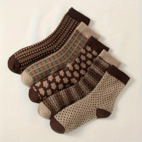 Isabelle | Vintage Socken – Dunkelbraun 5 Paare