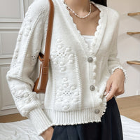 | Zeitlose und Elegante Strickjacke – Weiß