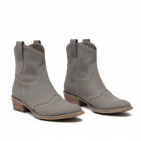 Sadie | Gepolstert Runde Spitze Cowboy-Stiefeletten – Grau