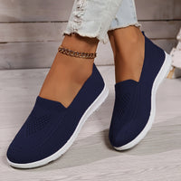 Heidi-Mode | Einfarbige Gestrickte Sneaker Für Damen – Marine