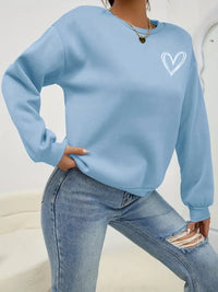 HERZPRINT PULLOVER SWEATSHIRT | EINZIGARTIGER HERZDRUCK – Blau