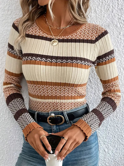 Clirea | Klassischer gestreifter Strickpullover in leuchtenden Farben