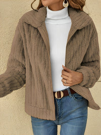 Kuscheliger Damen-Teddy-Mantel | Lässig – Kaffee
