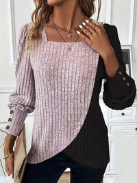 THERESA - BLUSE AUS ASYMMETRISCHEM STRICK – Rosa