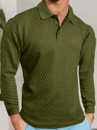 Benoit – Lior Strukturiertes T-Hemd Mit Jacquard Kragen – Grün
