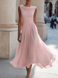 Vireen - plissiertes Midikleid – Rosa